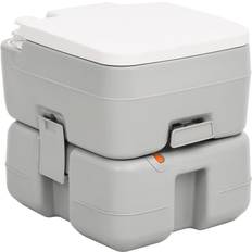 VidaXL Dry Toilets vidaXL 41.5 x 36.5 x 37.5 cm Portable Camping Toilet Portable Toilet Grey and White 15 10 L HDPE