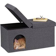 Relaxdays Cat Cave Foldable, Sturdy Folding Furniture, Pet Bed