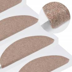 Beige Tapis d'escalier vidaXL Tapis D'escalier Auto-Adhésifs 10 pcs Beige 65x22.5x3.5 cm Beige