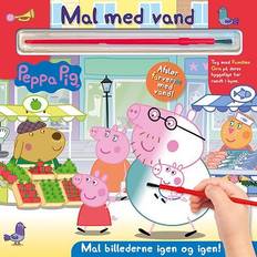 Gurli gris bog Alvilda Peppa Pig Mal med vand Gurli Gris bog med pensel farvelæg igen og igen-Bog