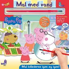 Peppa Gris Malebøker Peppa Pig Mal med vand Gurli Gris bog med pensel farvelæg igen og igen-Bog