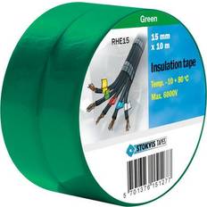 PVC-tape 15 10 m, 2 ruller, grøn