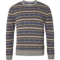 Chevalier Herr Tröjor Chevalier Moss Sweater Men Stone Grey Jaquard