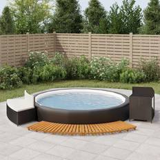 VidaXL Tuinbanken vidaXL Hottub-Ombouw Poly Rattan En Massief Zwart