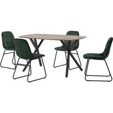 SECONIQUE Emerald Green Velvet Athens Dining Set 2pcs