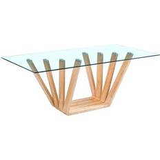 Transparent Tables à manger Dkd Home Decor Marron Transparent Noyer 200 x 100 x 75 cm Table à manger