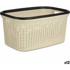 Kipit 36L Cream Plastic Laundry Basket Set of 12