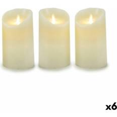 Velas LED Gift Decor Set De Velas Oscilante Crema 8 x 13 x 8 cm (6 Unidades) Vela LED