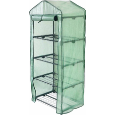 MonsterShop Greenhouse 4 Tier with PE Cover Rustfrit stål Plast