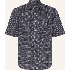 Marc O'Polo Shirt Short Sleeves Print Navy Blue Blue