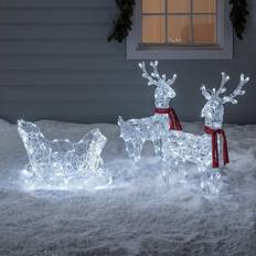 Transparent Christmas Lamps Reindeer with Sleigh Christmas Lamp 68cm