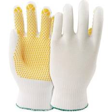 Blanc Gants de jardinage KCL Gants 912 Polytrix N nappé avec ceinture tricotée blanc/jaune