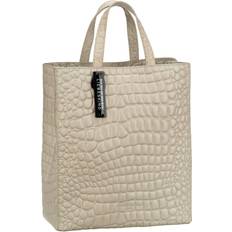 Waxy Croco M Handbag - Beige