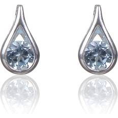 Elements Blue Topaz Teardrop Silver Stud Earrings