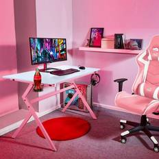 Direct - Pink Ergonomic pc Gaming Office with Headphone Hook