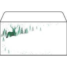 Poststempel Sigel 25 Weihnachtsbriefumschläge Christmas Forest DIN lang ohne Fenster