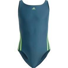 Adidas Kid's 3-Stripes Swimsuit - Arctic Night/Lucid Lime (IA5412)