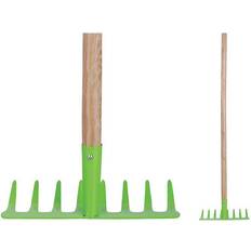 Outils de jardin Râteau bois et métal vert pour enfants Esschert Design