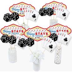 Red Confetti Big Dot of Happiness Las Vegas Casino Party Centerpiece Sticks Table Toppers Set 15