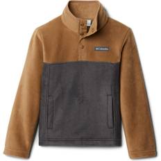 Brown Fleece Jackets Children's Clothing Columbia Boy's Steens Mountain Quarter Snap Fleece Pull-Over - Delta/Shark