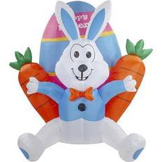 Northlight 4ft easter bunny with carrots inflatable