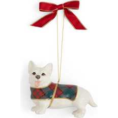 White Christmas Tree Ornaments Spode Tartan Corgi Christmas Tree Ornament