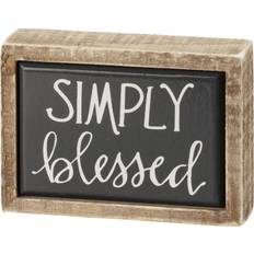 Primitives by Kathy Simply Blessed Box Sign Mini,Black Framed Art