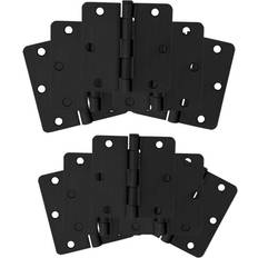 Hinges Design House 3-1/2 1/4 Radius Matte Black Door Hinge Value Pack