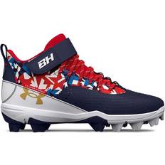 White Baseball Shoes Children's Shoes Under Armour Boys Harper Mid RM Boys' Grade School Baseball Shoes Midnight Navy/Red/White