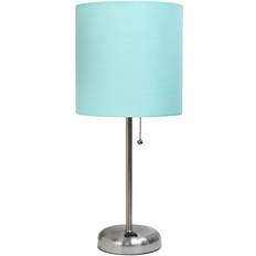 Creekwood Home Oslo Power Outlet Blue Table Lamp 19.5"