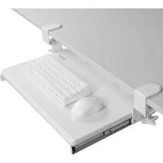 Clamp tray Vivo Small Clamp-on Keyboard & Mouse Under Desk Slider Tray 20' x 11' Platform White (MOUNT-KB05ES-W)