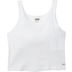 Victoria's Secret Pink Rib Crop Tank Top - Optic White