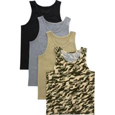 Boys Tank Tops Children's Clothing Hanes Originals 4 Way Stretch Tagless Tank Tops 4-pack - Neutral Multi