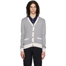 L Cardigan Maison Kitsuné Men's Baby Fox Patch Bicolor Cardigan - Grey Melange