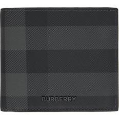 Burberry Check Bifold Coin Wallet - Charcoal