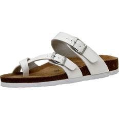 Luna Cork Footbed Sandal with Comfort - White
