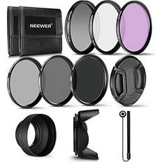 Neewer 62 mm filter professionellt UV- CPL, FLD-objektivfilter och ND-grått filter ND2, ND4, ND8 tillbehörssats för Pentax K-30 K-50 K-5 K-5 och Sony Alpha A99 A77 A65