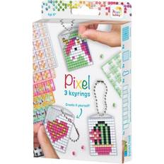 Pracht Creatives Hobby Pixel mosaic nøglering mini mosaic perler 3 stk Sweet