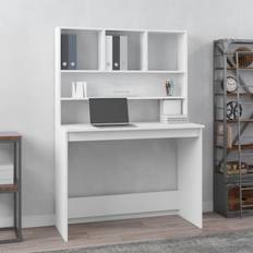 VidaXL Bureaux d'écriture vidaXL Avec étagères Blanc 102x45x148 cm Bois d'ingénierie Bureau d'écriture