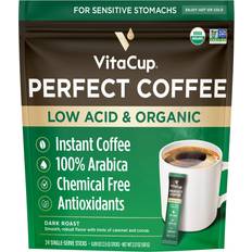 Low acid coffee VitaCup Perfect Low Acid Instant Coffee Packets, Dark Roast