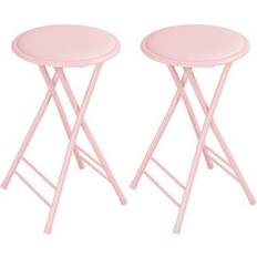 24 inch folding stools Trademark Pink Bar Stool 2