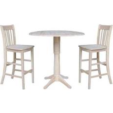 Chairs International Concepts Unfinished Solid Bar Stool