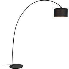 D Lampes sur Pied QAZQA Vinossa Arquée 1 Lumière H 1800 mm Noir Moderne Lampe sur Pied