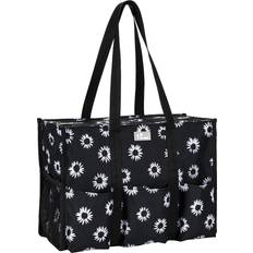 Black Fabric Tote Bags Pursetti zip-top organizing utility tote bag with multiple exterior & interior