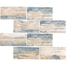 Tiles Apollo Tile Blue Matte Finished Subway Recycled Glass Mosaic Tile 9.18 sq. ft./Case, Blue;Beige