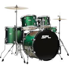 Drum Kits Sound Percussion Labs Unity Ii 5-Piece Complete Drum Set With Hardware, Cymbals And Throne Pine Green Glitter