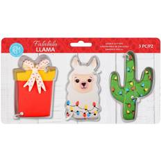 Gray Baking Supplies R&M 3 Piece Falalala Llama Set Cookie Cutter