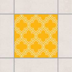 Yellow Self-adhesive Decorations Fliesenaufkleber Muster & Textur Retro Marokko Melon Dekorativer Kunststoff