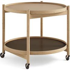 Eg - Runde Bakkeborde Brdr. Krüger Bølling Ø60 cm Olieret Eg Beige og Mørkebrun Bakkebord 60cm