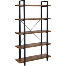 Sort Boghylder Vasagle Industrial Stable Rustic Brown/Black Bogreol 177.5cm